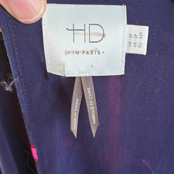 Anthropologie HD In Paris Striped Pane Midi Dress Blue Size 0P - Picture 11 of 12